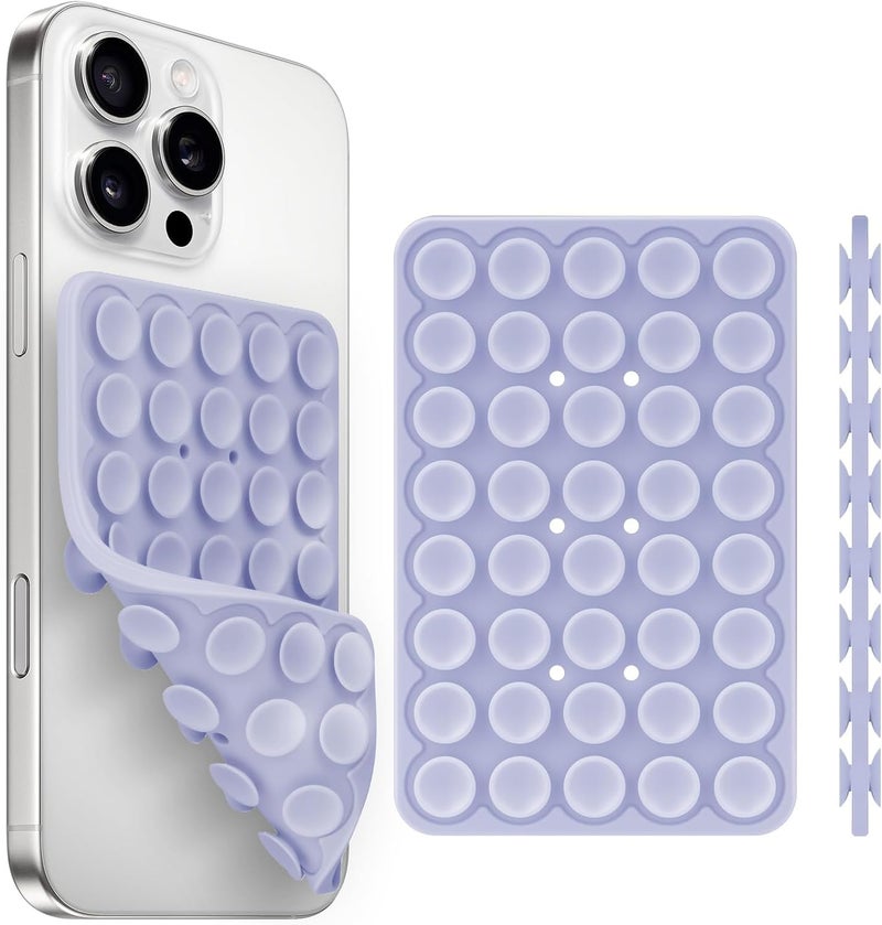 Yojaro Silicone Suction Cup Phone Case Mount Double Sided, Phone Accessories Hands-Free Strong Grip Holder for Selfies and Videos, Silicon Phone Stand for iPhone and Android Lavender - Image 1